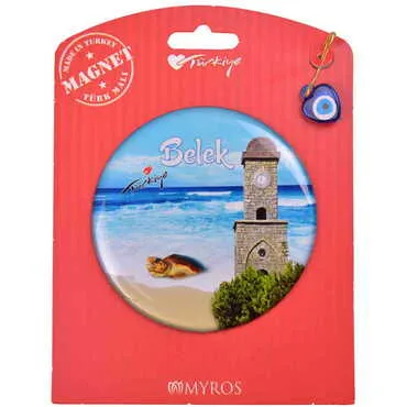 Belek Themed Epoxy Dome Backing Card Souvenir Fridge Magnet - 25