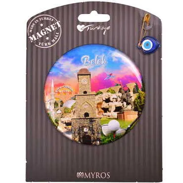 Belek Themed Epoxy Dome Backing Card Souvenir Fridge Magnet - 26