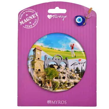 Belek Themed Epoxy Dome Backing Card Souvenir Fridge Magnet - 28