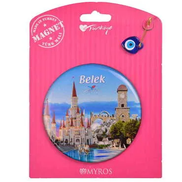 Belek Themed Epoxy Dome Backing Card Souvenir Fridge Magnet - 29