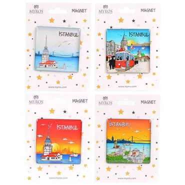 Istanbul Themed Epoxy Dome Backing Card Souvenir Fridge Magnet - 2