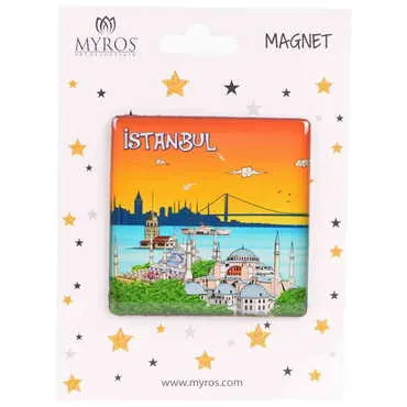 Istanbul Themed Epoxy Dome Backing Card Souvenir Fridge Magnet - 5