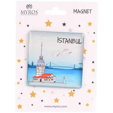 Istanbul Themed Epoxy Dome Backing Card Souvenir Fridge Magnet - 6