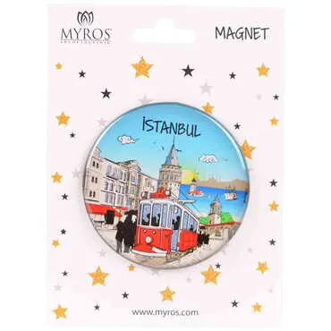Istanbul Themed Epoxy Dome Backing Card Souvenir Fridge Magnet - 7