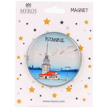 Istanbul Themed Epoxy Dome Backing Card Souvenir Fridge Magnet - 8