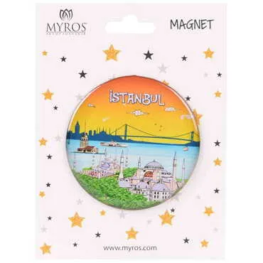 Istanbul Themed Epoxy Dome Backing Card Souvenir Fridge Magnet - 9