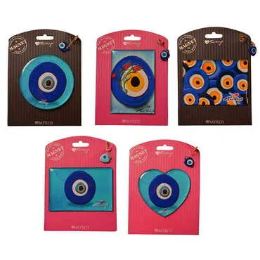 Evil Eye Themed Epoxy Dome Backing Card Souvenir Fridge Magnet - 2