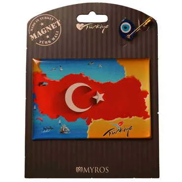 Turkey Themed Epoxy Dome Backing Card Souvenir Fridge Magnet - 5