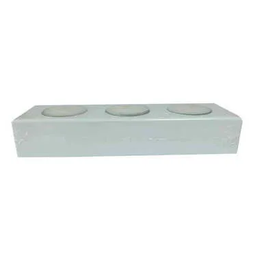 Toptan Myros 3 Lü Ahşap Mumluk  - 4