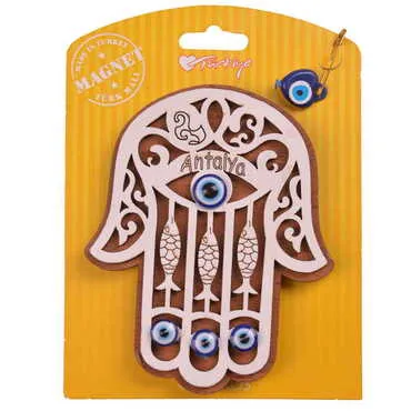 Antalya Themed Wooden Backing Card Souvenir Fridge Magnet - 3
