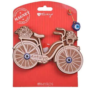 Antalya Themed Wooden Backing Card Souvenir Fridge Magnet - 5
