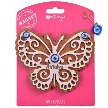 Antalya Themed Wooden Backing Card Souvenir Fridge Magnet - 7