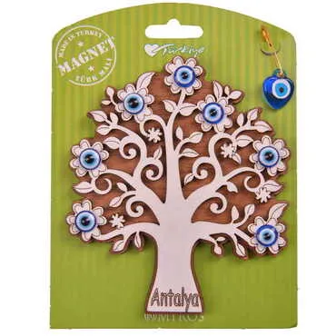 Antalya Themed Wooden Backing Card Souvenir Fridge Magnet - 9