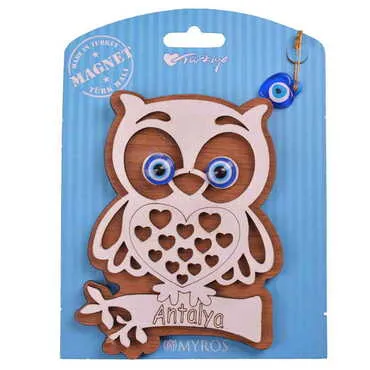 Antalya Themed Wooden Backing Card Souvenir Fridge Magnet - 10