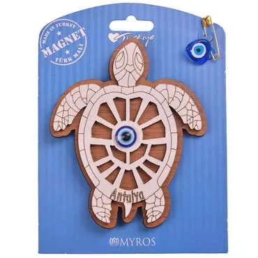 Antalya Themed Wooden Backing Card Souvenir Fridge Magnet - 11