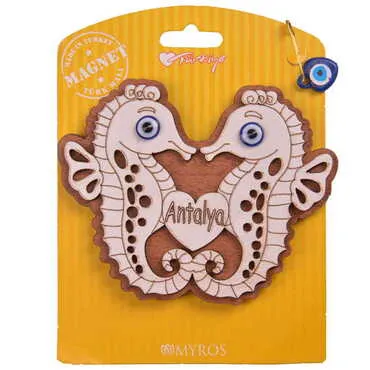 Antalya Themed Wooden Backing Card Souvenir Fridge Magnet - 13