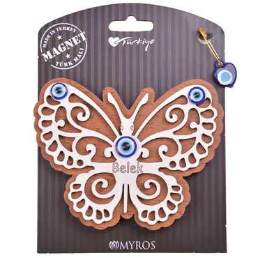 Belek Themed Wooden Backing Card Souvenir Fridge Magnet - 3