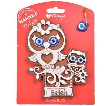 Belek Themed Wooden Backing Card Souvenir Fridge Magnet - 4