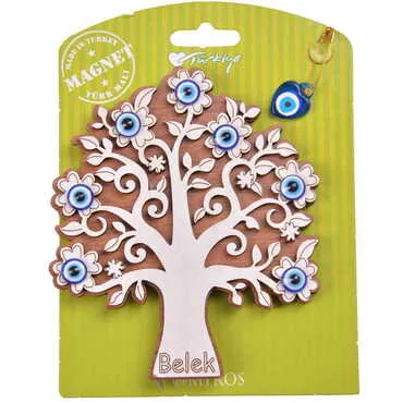 Belek Themed Wooden Backing Card Souvenir Fridge Magnet - 6