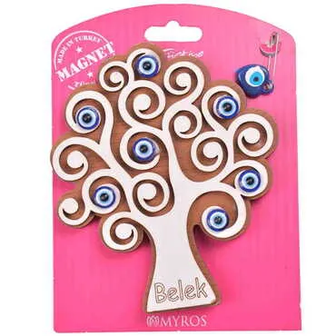 Belek Themed Wooden Backing Card Souvenir Fridge Magnet - 7