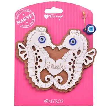 Belek Themed Wooden Backing Card Souvenir Fridge Magnet - 9