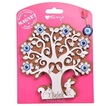 Belek Themed Wooden Backing Card Souvenir Fridge Magnet - 11