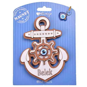 Belek Themed Wooden Backing Card Souvenir Fridge Magnet - 12