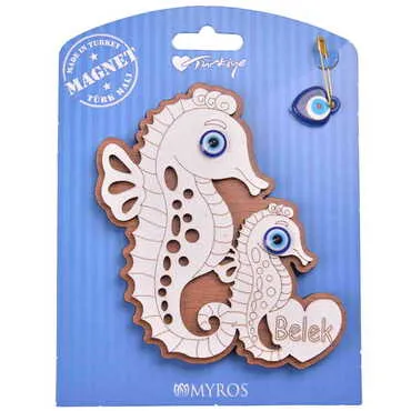 Belek Themed Wooden Backing Card Souvenir Fridge Magnet - 13