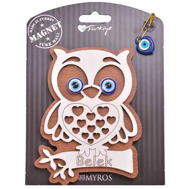 Belek Themed Wooden Backing Card Souvenir Fridge Magnet - 14