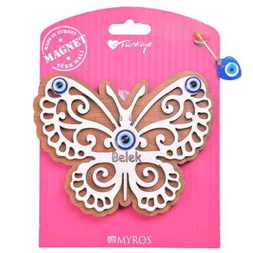 Belek Themed Wooden Backing Card Souvenir Fridge Magnet - 15