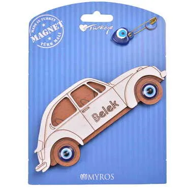 Belek Themed Wooden Backing Card Souvenir Fridge Magnet - 16