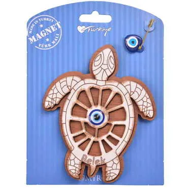 Belek Themed Wooden Backing Card Souvenir Fridge Magnet - 19