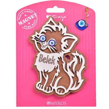 Belek Themed Wooden Backing Card Souvenir Fridge Magnet - 20