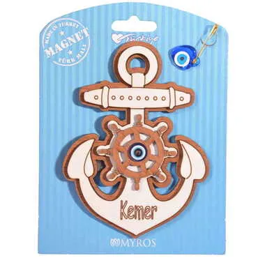 Kemer Themed Wooden Backing Card Souvenir Fridge Magnet - 8