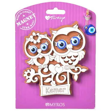 Kemer Themed Wooden Backing Card Souvenir Fridge Magnet - 10