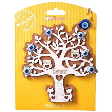 Kemer Themed Wooden Backing Card Souvenir Fridge Magnet - 13