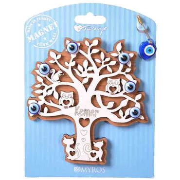 Kemer Themed Wooden Backing Card Souvenir Fridge Magnet - 14