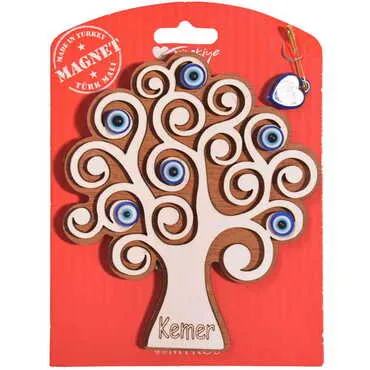 Kemer Themed Wooden Backing Card Souvenir Fridge Magnet - 16