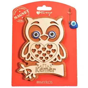 Kemer Themed Wooden Backing Card Souvenir Fridge Magnet - 21