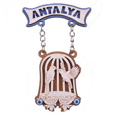 Toptan Antalya Temalı Myros Zincirli Ahşap Magnet - 8