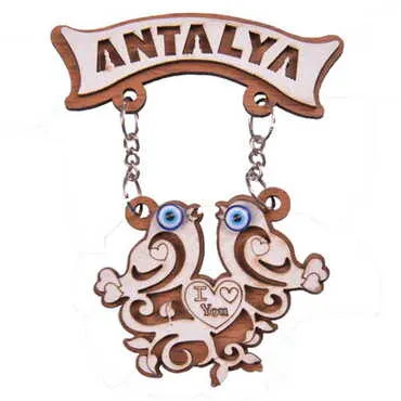 Toptan Antalya Temalı Myros Zincirli Ahşap Magnet - 9