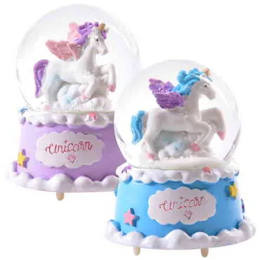 Glass Polyester Snow Ball Unicorn No:31 Medium Size - 3
