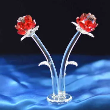 Crystal 2 Roses Figurine - 3