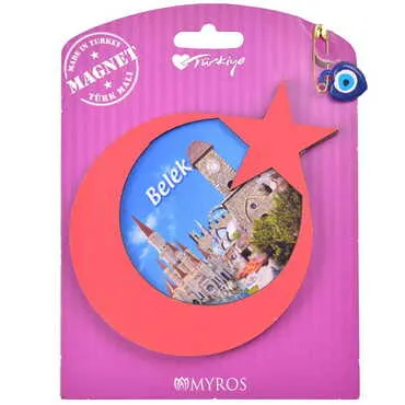 Belek Themed Wooden Backing Carded Serie C Fridge Magnet - 4
