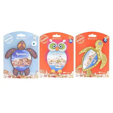 Marmaris Themed Wooden Backing Carded Serie C Fridge Magnet - 2