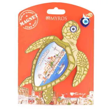 Marmaris Themed Wooden Backing Carded Serie C Fridge Magnet - 4