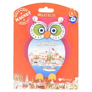 Marmaris Themed Wooden Backing Carded Serie C Fridge Magnet - 5