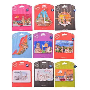 Antalya Themed Plastic Base UV Printed Custom Backing Carded Fridge Magnet - 2