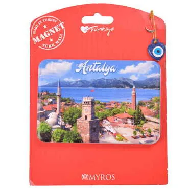 Antalya Themed Plastic Base UV Printed Custom Backing Carded Fridge Magnet - 19
