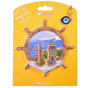 Antalya Themed Plastic Base UV Printed Custom Backing Carded Fridge Magnet - 33